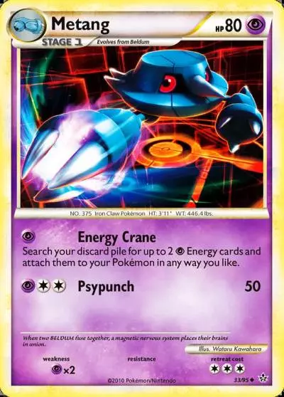 Metang 33/95 HS—Unleashed Pokemon card