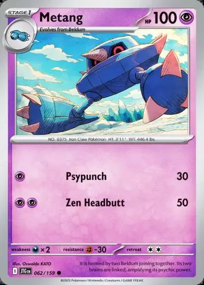 Metang 62/159 Journey Together Pokemon card