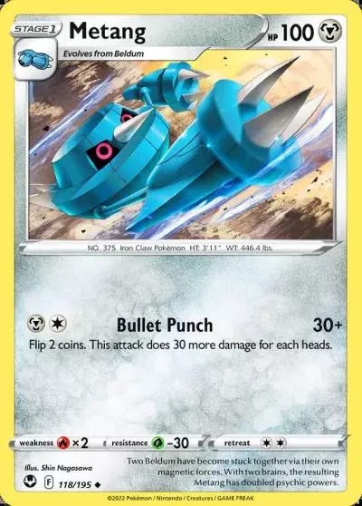 Metang 118/195 Silver Tempest Pokemon card