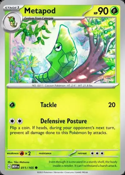 Metapod 11/165 151 Pokemon card