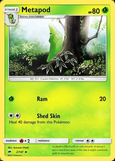 Metapod 2/147 Burning Shadows Pokemon card