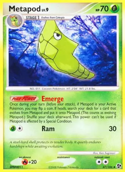 Metapod 47/106 Great Encounters Pokemon card