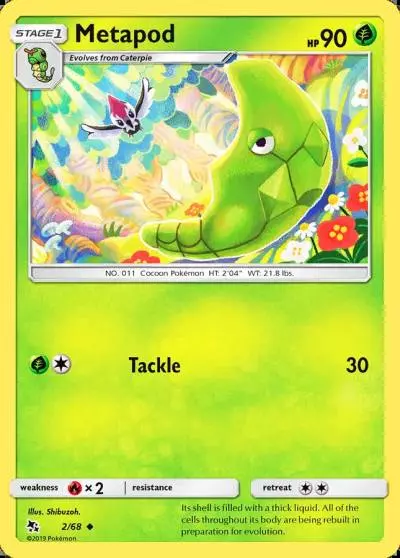 Metapod 2/68 Hidden Fates Pokemon card