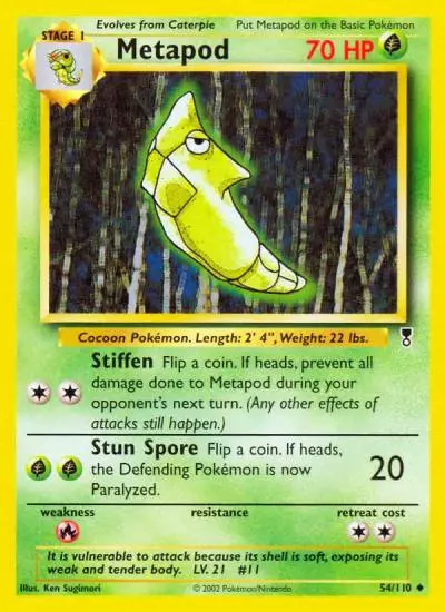 Metapod 54/110 Legendary Collection Pokemon card