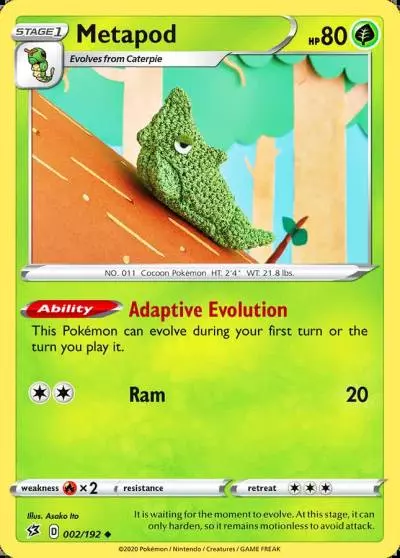 Metapod 2/192 Rebel Clash Pokemon card