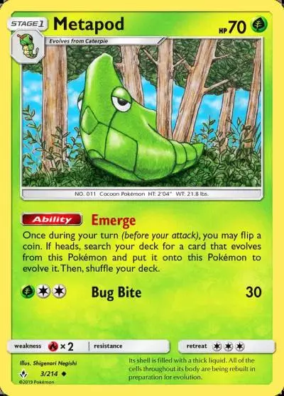 Metapod 3/214 Unbroken Bonds Pokemon card
