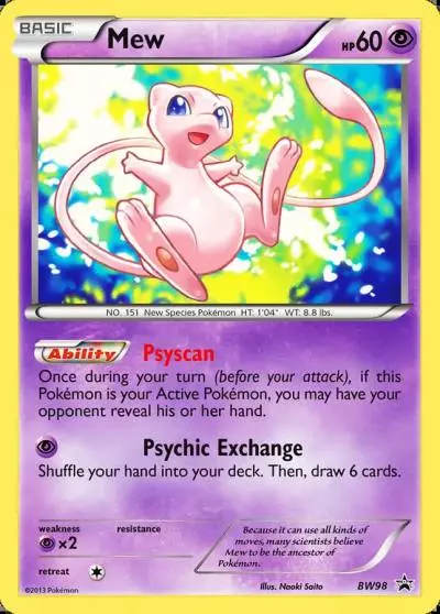 Mew BW98/101 BW Black Star Promos Pokemon card