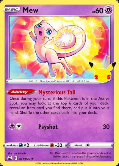 Mew 11/25 Celebrations Pokemon card