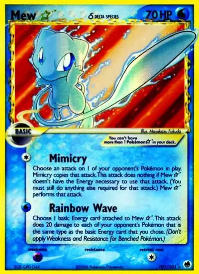 Mew ★ δ 101/101 Dragon Frontiers Pokemon card