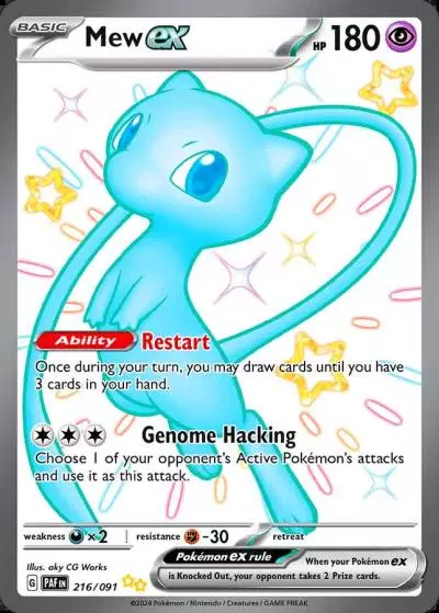 Mew ex 216/91 Paldean Fates Pokemon card