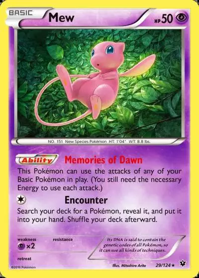 Mew 29/124 Fates Collide Pokemon card
