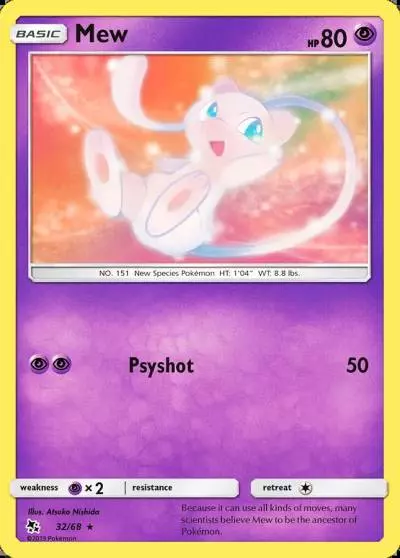 Mew 32/68 Hidden Fates Pokemon card