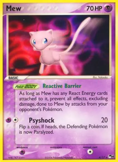 Mew 4/17 POP Series 4 Pokemon card