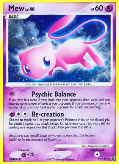 Mew 15/132 Secret Wonders Pokemon card