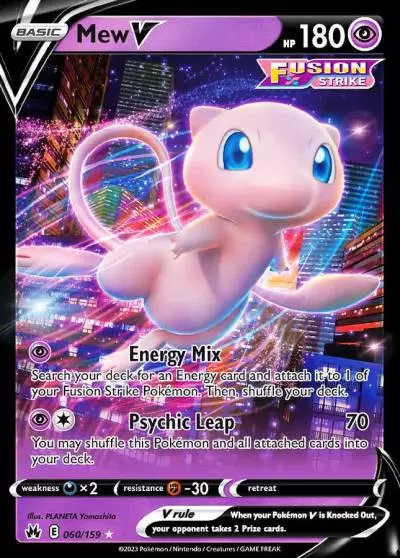 Mew V 60/159 Crown Zenith Pokemon card
