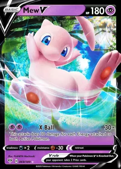 Mew V 69/189 Darkness Ablaze Pokemon card