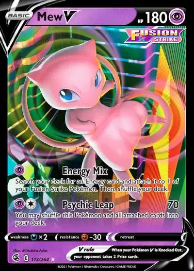 Mew V 113/264 Fusion Strike Pokemon card