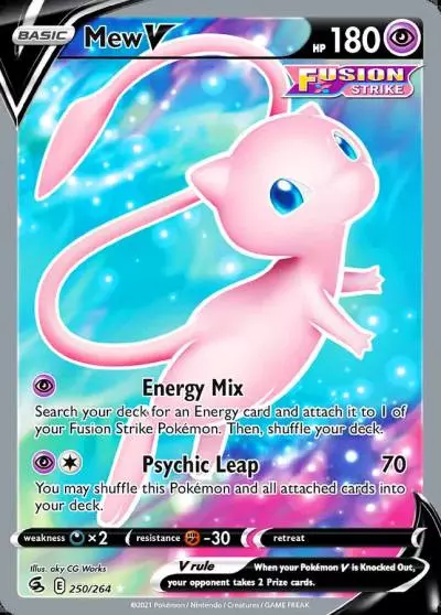 Mew V 250/264 Fusion Strike Pokemon card