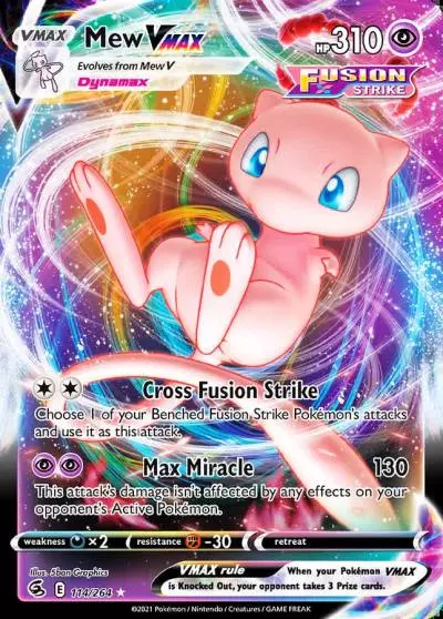 Mew VMAX 114/264 Fusion Strike Pokemon card