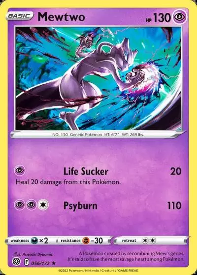Mewtwo 56/172 Brilliant Stars Pokemon card