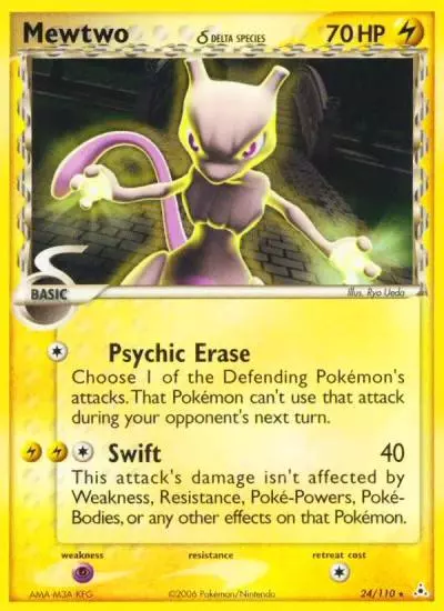 Mewtwo δ 24/110 Holon Phantoms Pokemon card