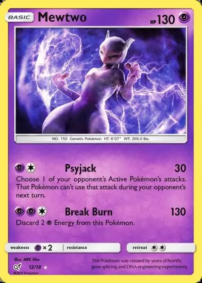 Mewtwo 12/18 Detective Pikachu Pokemon card