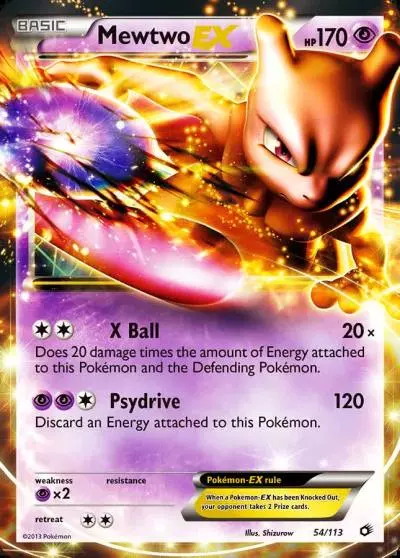 Mewtwo-EX 54/113 Legendary Treasures Pokemon card