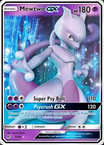 Mewtwo-GX 31/68 Hidden Fates Pokemon card