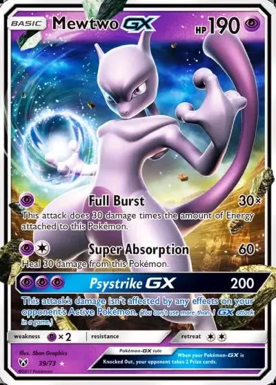Mewtwo-GX 39/73 Shining Legends Pokemon card