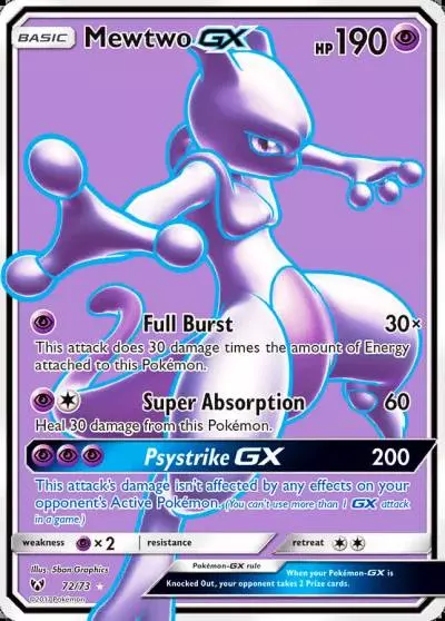 Mewtwo-GX 72/73 Shining Legends Pokemon card