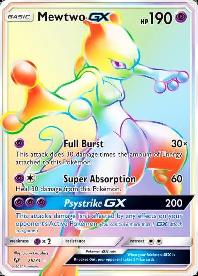 Mewtwo-GX 76/73 Shining Legends Pokemon card