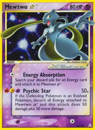 Mewtwo ★ 103/110 Holon Phantoms Pokemon card