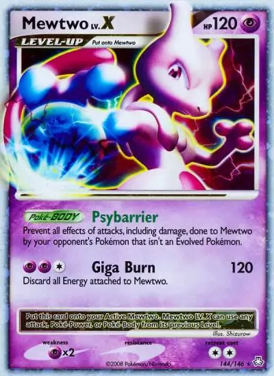 Mewtwo LV.X 144/146 Legends Awakened Pokemon card