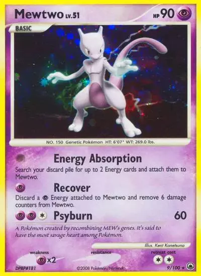 Mewtwo 9/100 Majestic Dawn Pokemon card