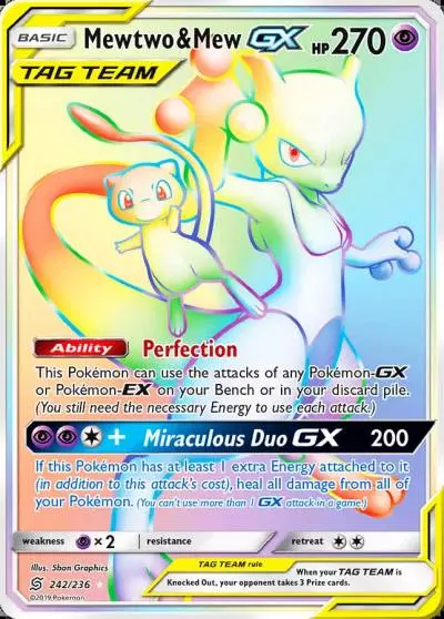 Mewtwo & Mew-GX 242/236 Unified Minds Pokemon card