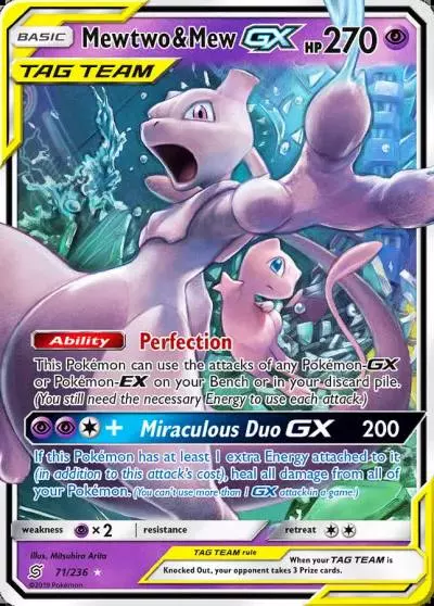 Mewtwo & Mew-GX 71/236 Unified Minds Pokemon card