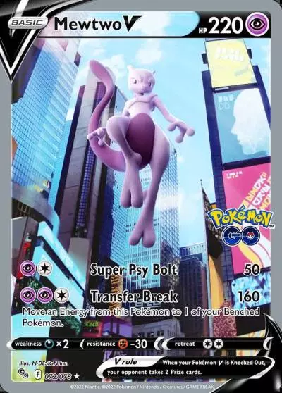 Mewtwo V 72/78 Pokémon GO Pokemon card