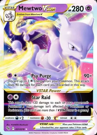 Mewtwo VSTAR 31/78 Pokémon GO Pokemon card
