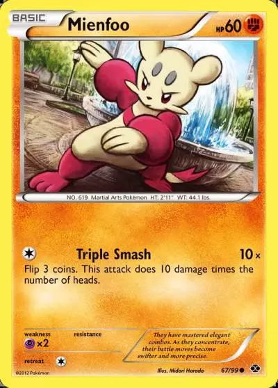 Mienfoo 67/99 Next Destinies Pokemon card