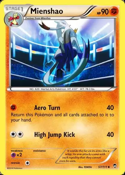 Mienshao 57/111 Furious Fists Pokemon card