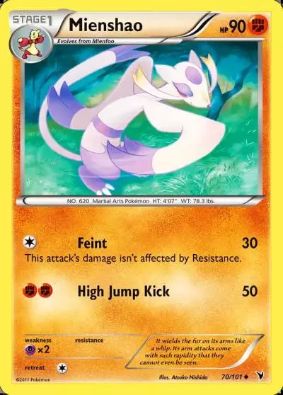 Mienshao 70/101 Noble Victories Pokemon card