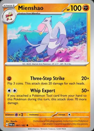 Mienshao 97/182 Paradox Rift Pokemon card