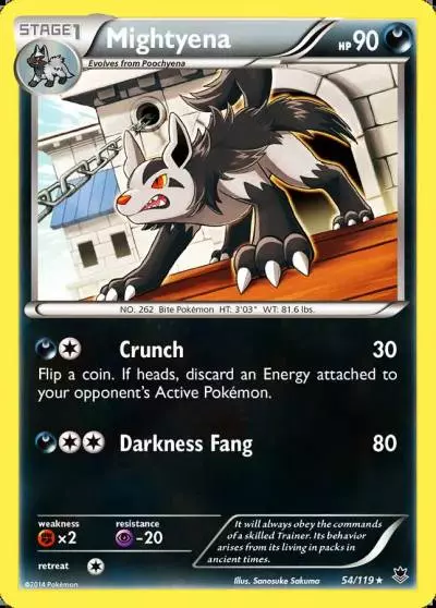 Mightyena 54/119 Phantom Forces Pokemon card