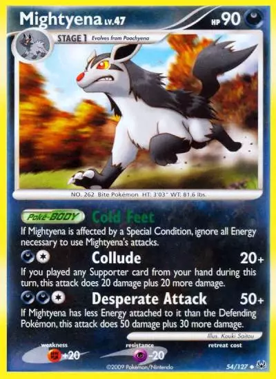 Mightyena 54/127 Platinum Pokemon card