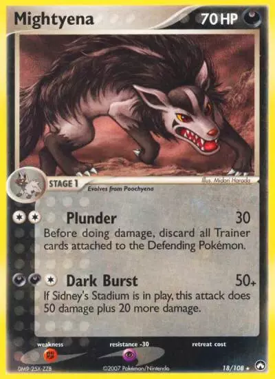 Mightyena 18/108 Power Keepers Pokemon card
