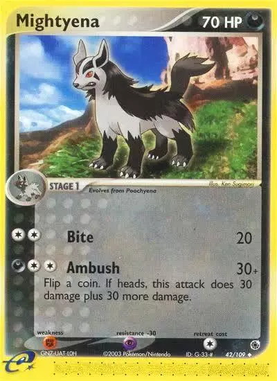 Mightyena 42/109 Ruby & Sapphire Pokemon card