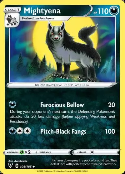 Mightyena 104/185 Vivid Voltage Pokemon card