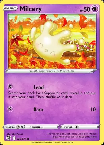 Milcery 70/172 Brilliant Stars Pokemon card