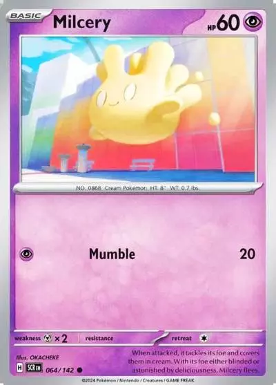 Milcery 64/142 Stellar Crown Pokemon card