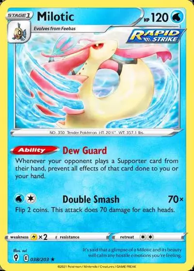 Milotic 38/203 Evolving Skies Pokemon card